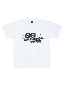 Balenciaga Camiseta Hand Drawn BB Icon Branca