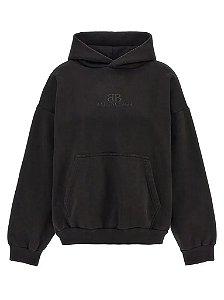 Balenciaga Moletom BB Logo Embossed Preto