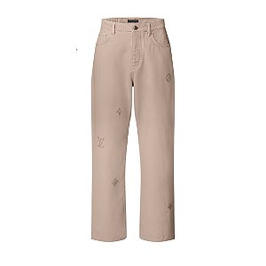Louis Vuitton Calça Embroidered Signature Skate Bege