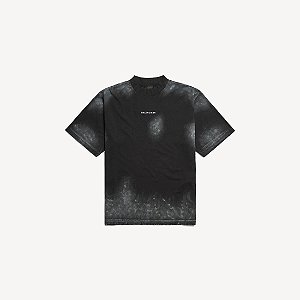 Balenciaga Camiseta Back Medium Fit Preto Desbotado