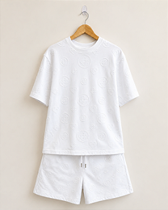 Casablanca Set Camiseta e Bermuda Applique Monogram Branco