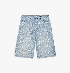 Casablanca Bermuda Jeans Pearl Monogram Azul