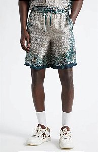 - Amiri Bermuda Monogram Bandana Print Silk Multi Verde
