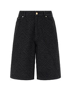 Casablanca Bermuda Laser Monogram Denim Preto