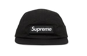 Supreme Boné Waxed Cotton Camp FW23 Preto