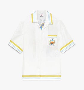 Casablanca Set Camisa e Calça Seda White Tennis Landscape Branca