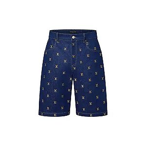 Louis Vuitton Bermuda Embroidered Signature Azul