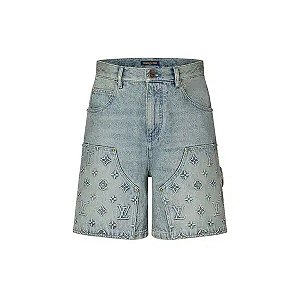 Louis Vuitton Bermuda Monogram Carpenter Denim Azul
