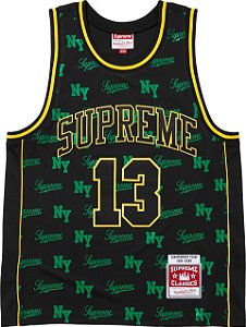 Supreme x Mitchell & Ness Camiseta Regata Monogram Basketball (SS26) Preta