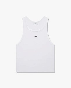 Rhude Camiseta Regata Logo Ribbed Branca