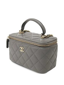 Chanel Bolsa Bolsa Vanity com Alça Cinza