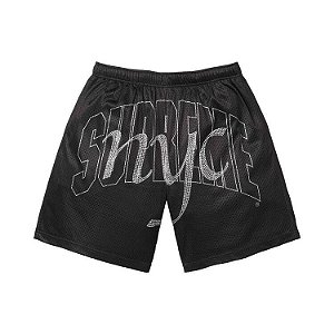 Supreme Bermuda Rhinestone Mesh Preta