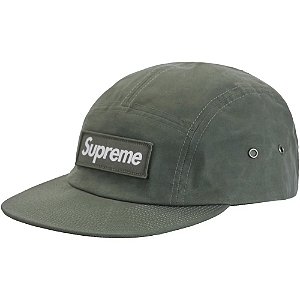 Supreme Boné Waxed Cotton Camp FW23 Olive