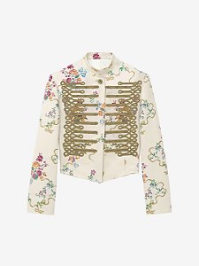 Alexander McQueen Jaqueta Frogging Embroidery Floral Multicolor