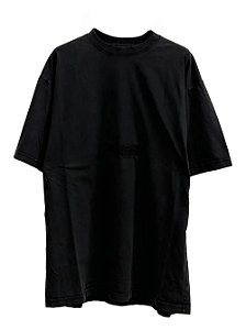 Balenciaga Camiseta Embroireded Logo Preta