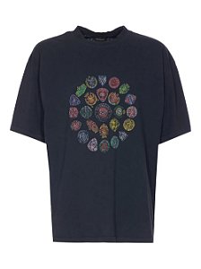 Balenciaga Camiseta Spiral Crest Preta