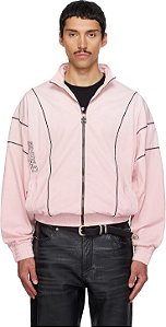 Off-White Jaqueta Pink Relaxed Garment Dyed Track Rosa