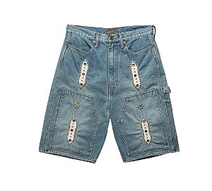 Kapital Bermuda 14oz Denim Studs Remake Azul