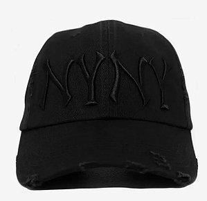 Oma Studios Boné NY NY Distressed Triple Black