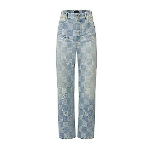 - Louis Vuitton Calça Damier Skate Denim Azul
