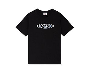 Casablanca Camiseta Warped Logo Preta