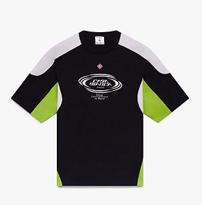 Casablanca Set Camiseta e Bermuda Colourblock Preta e Verde