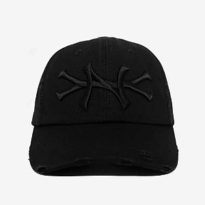 oMA Studios Boné NY Distressed Triple Black