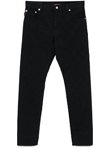 Gucci Calça GG Denim Jacquard Preta