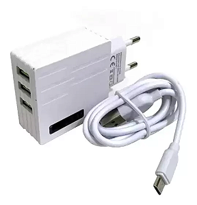 Carregador H’Maston Y42 V8 5.1A Rápido Com 3 USB