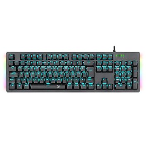 Teclado Mecânico Gamer T-Dagger Bermuda, LED Azul com Underglow Rainbow, Switch Blue, ABNT, Preto - T-TGK312-BL