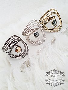 Bracelete Estilizado Regulável com Cristal Swarovski e Diferentes Banhos - Unidade