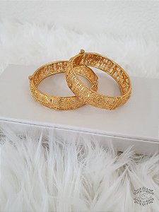 Bracelete Dourado Entalhado - Unidade