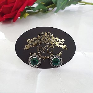 Brinco Redondo Colorido Cravejado com Strass - Cada Par