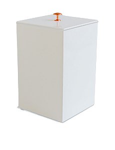 Lixeira Em Acrílico Para Lavabo - Branco liso com rosê