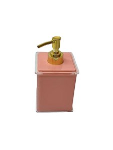 Saboneteira Liquida - Rosa com Dourado