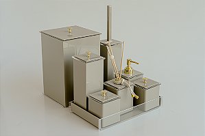 KIT 8 PEÇAS - Fendi com dourado
