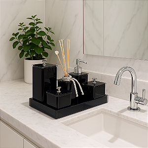 KIT 6 PEÇAS - Preto com prata