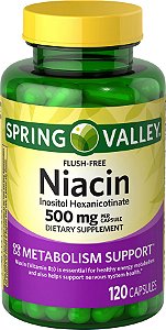 Niacin 500mg - Vitamina Spring Valley - 120 unit