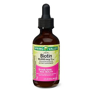 Biotin Liquido 10000mcg - Vitamina Spring Valley - 59ml