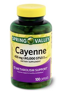 Cayenne 455mg - Vitamina Spring Valley - 100 Und