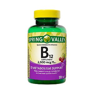 Vitamina B12 2500mcg - Vitamina Spring Valley - 120 Und