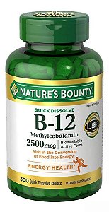 Vitamina B12 2500mcg - Vitamina Natures Bounty - 300 Und