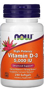 D3 5000IU - Vitamina Now Foods - 240 unid