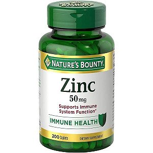 Zinco 50mg - Vitamina Nature's Bounty - 200 unit