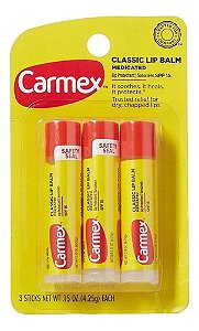 Carmex Lip Balm - Original - 3 Unidades