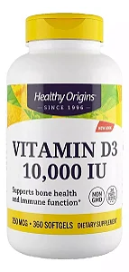 Suplemento D3 10000IU - Healthy Origins - 360 Und