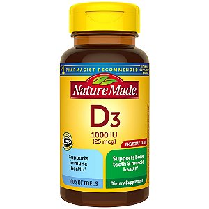 D3 1000iu, 25mcg - Vitamina Nature Made - 02 Potes