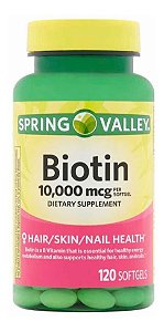 Biotin 10000mcg - Vitamina Spring Valley - 120 unid