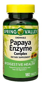 Enzimas Digestivas Papaia - Vitamina Spring Valley - 180 unid