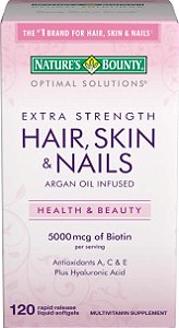 Hair Skin & Nails 5000mcg + Biotin - Vitamina Nature's Bounty - 120 Softgels